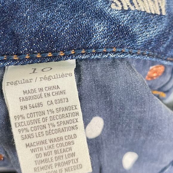 American Eagle Women's Size 10 Distressed Faded Patched Ripped Boho Skinny Jeans - Picture 3 of 9